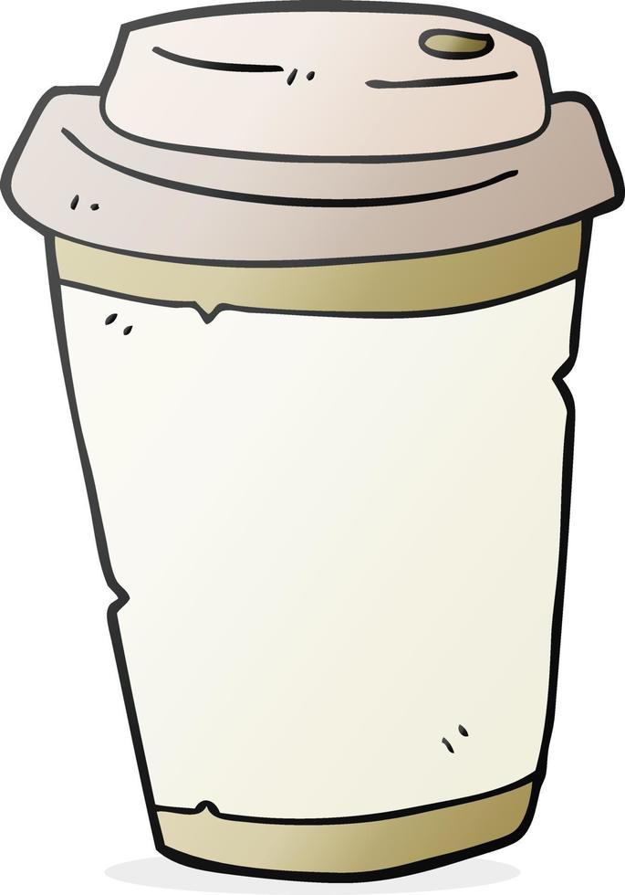 freehand drawn cartoon take out coffee vector
