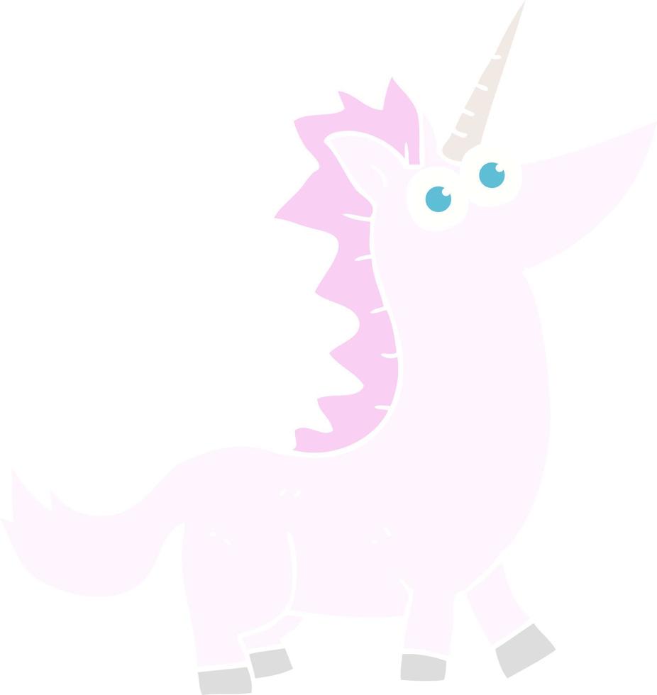 flat color illustration of unicorn vector