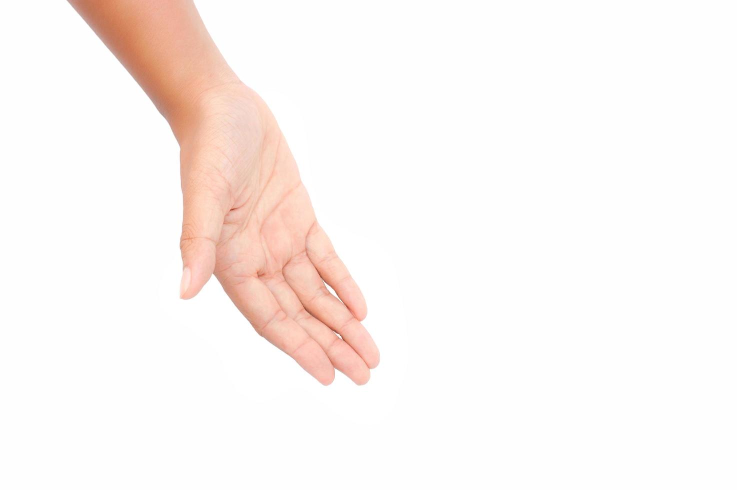 hand sign on white background photo