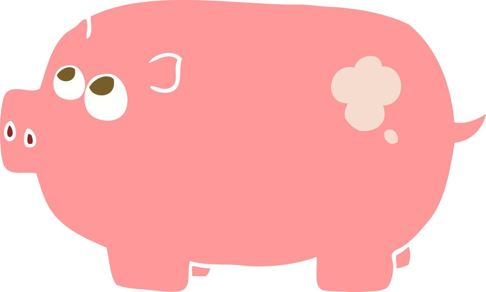 flat color illustration of piggy bank vector