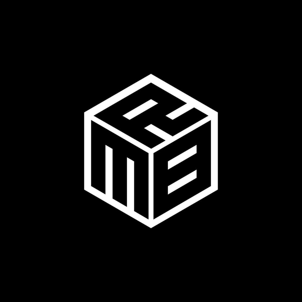 MBR letter logo design with black background in illustrator, cube logo, vector logo, modern alphabet font overlap style. calligraphy designs for logo, Poster, Invitation, etc.