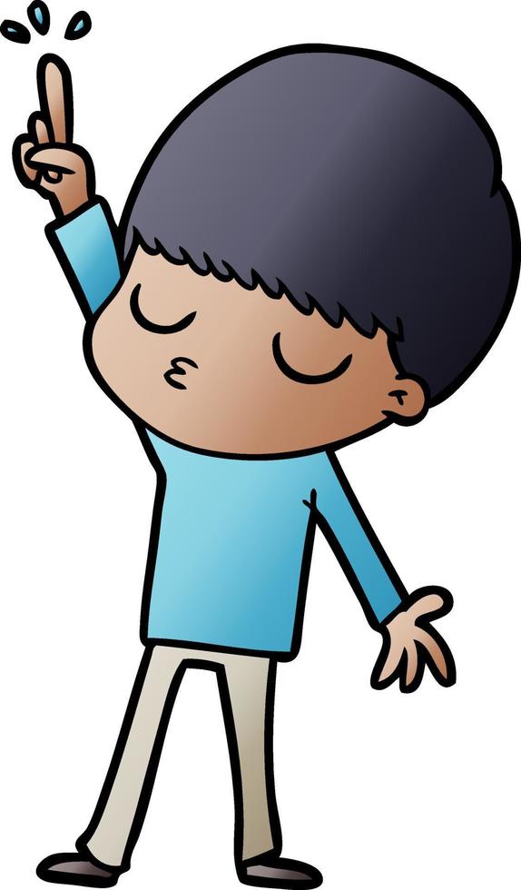 cartoon calm boy vector