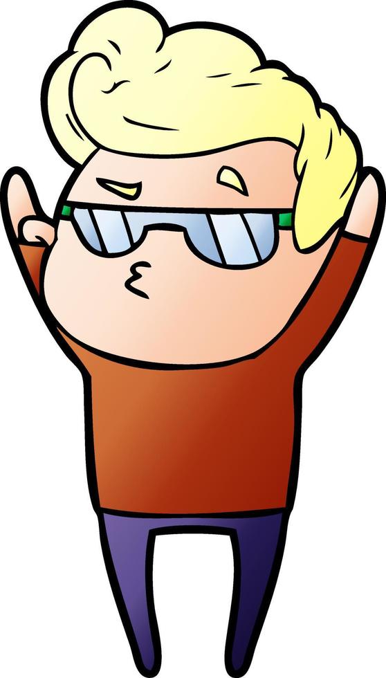 cartoon cool guy vector