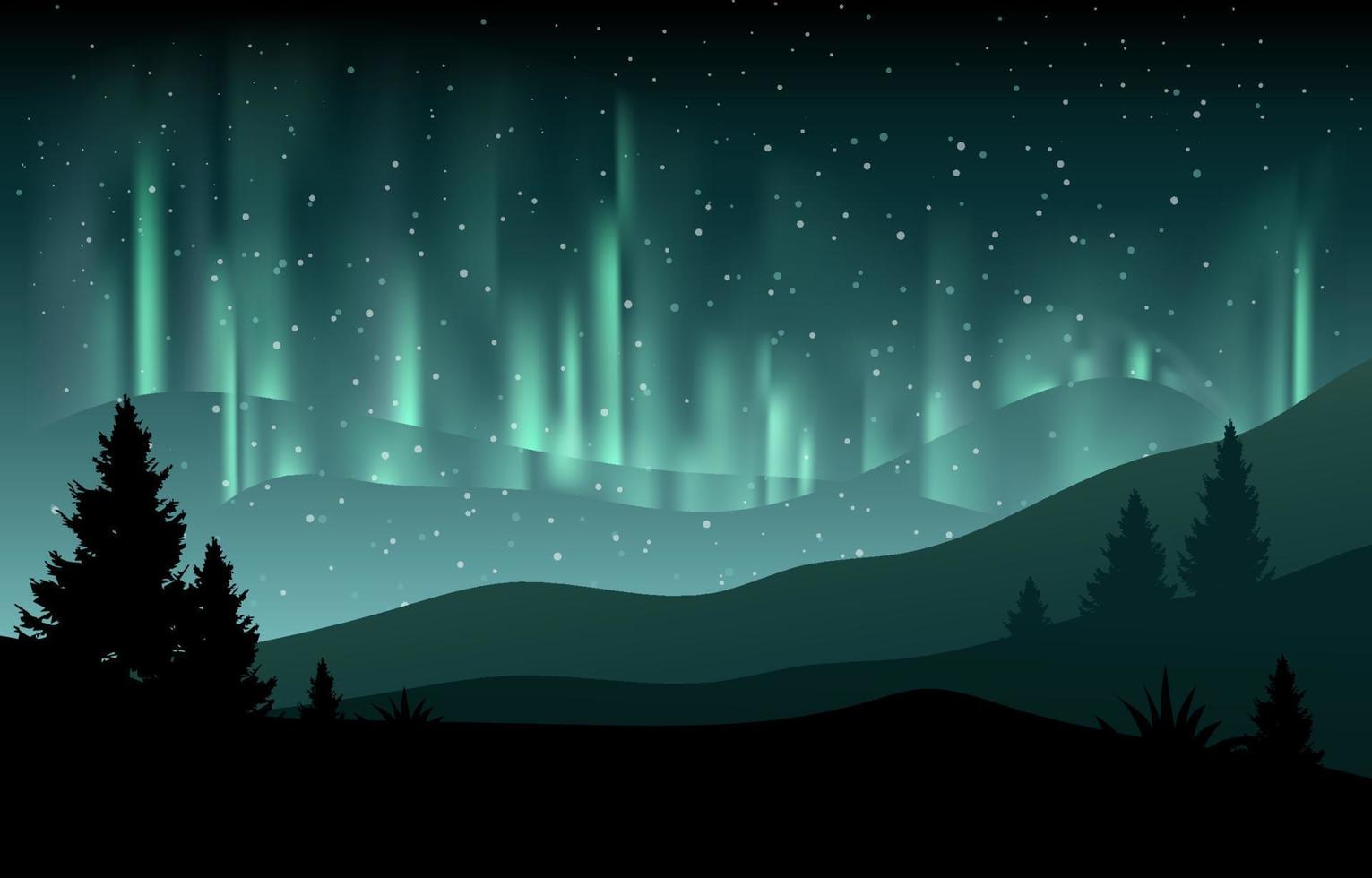 Beautiful Aurora Background vector