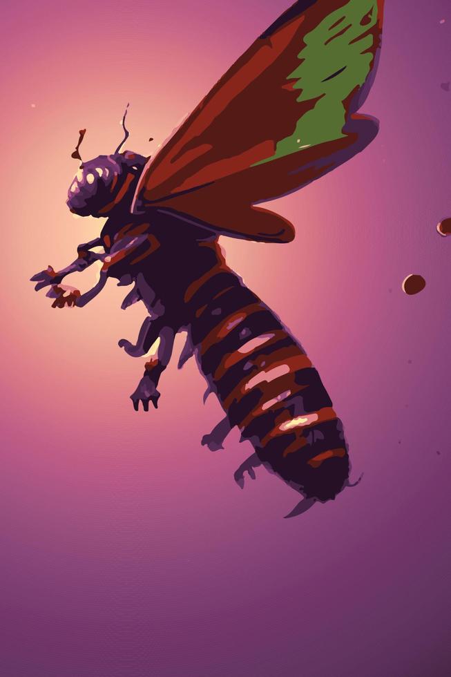 butterfly monster in the middle of the night vector