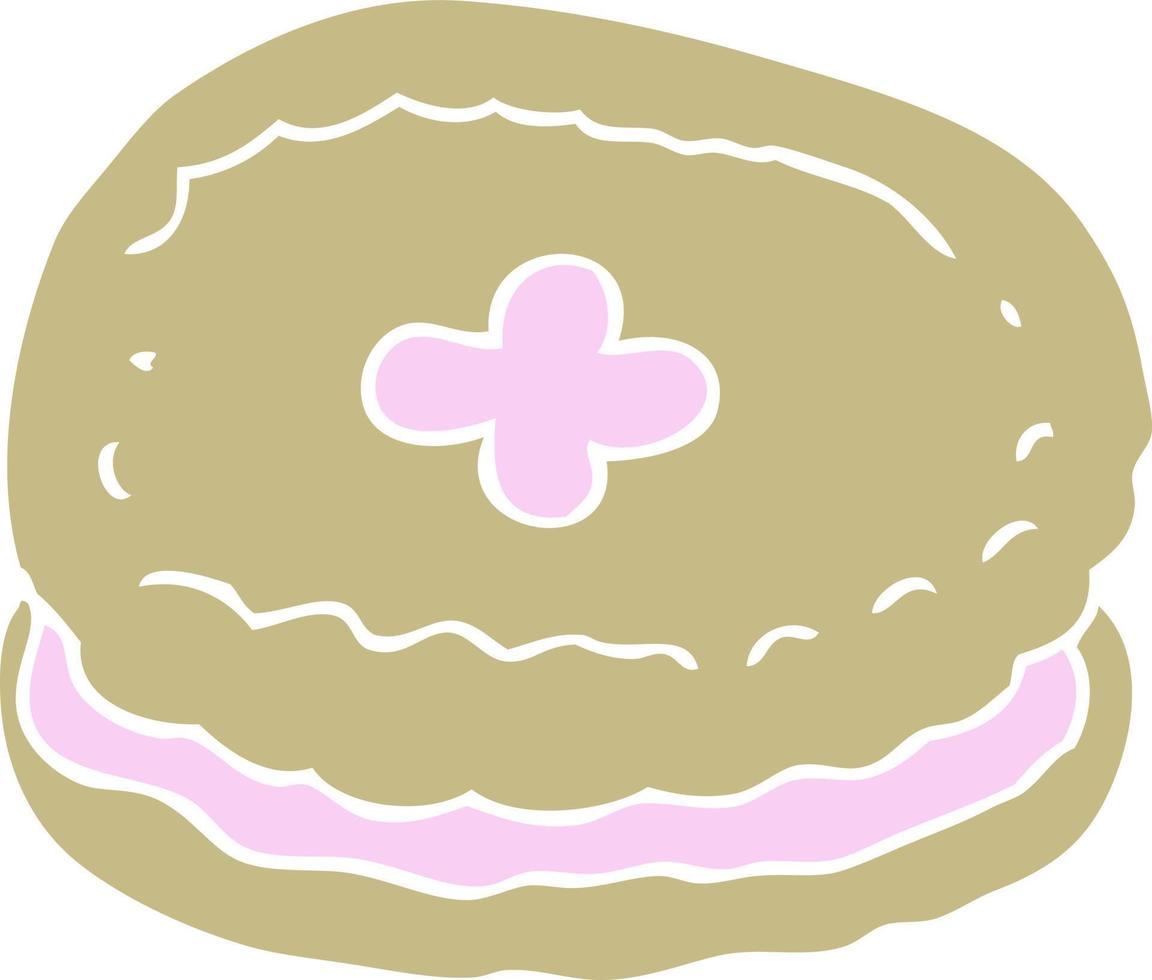 flat color illustration of biscuit vector