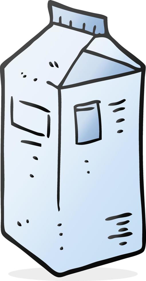 freehand drawn cartoon milk carton vector