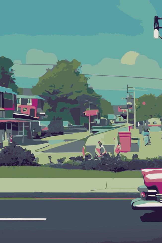 the road in a small town to a big city vector