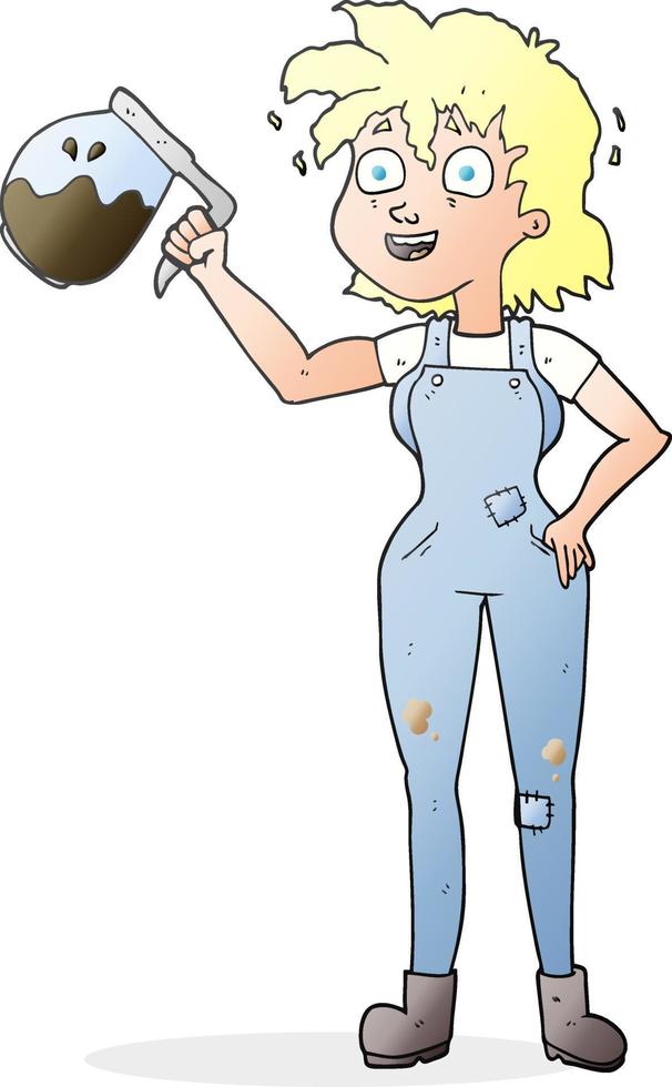 too much coffee freehand drawn cartoon vector