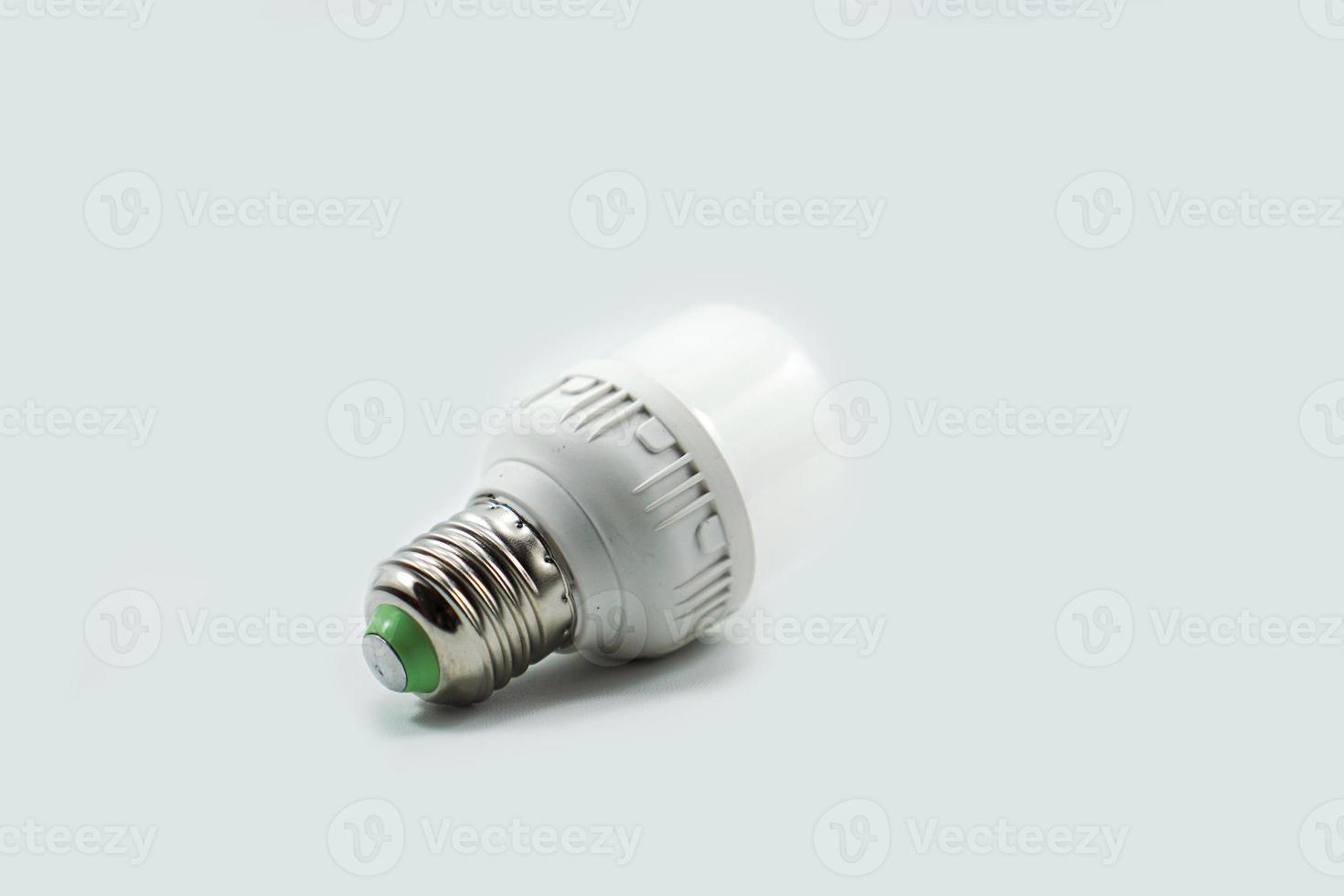 small white energy saving led light bulbs isolated on a white photo