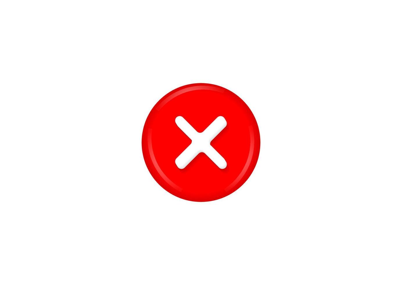 3D Cross Icon Button vector