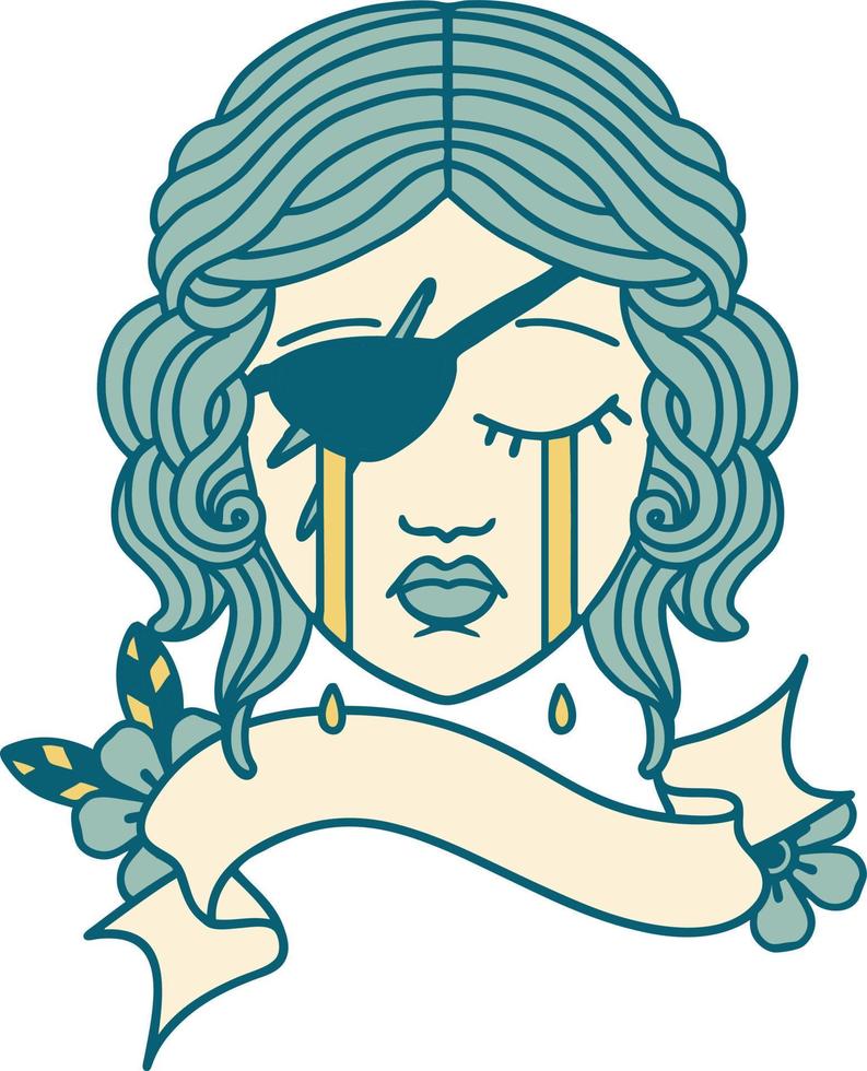 Retro Tattoo Style human rogue character face vector