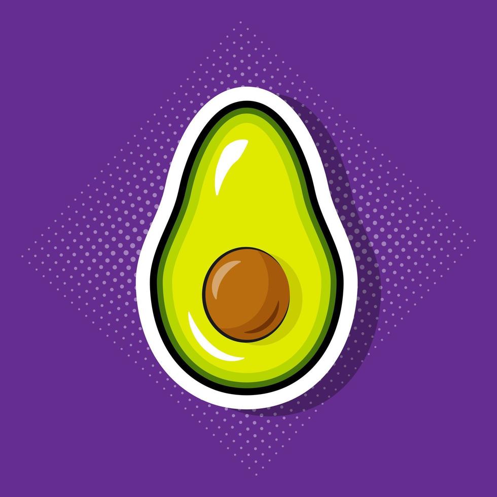 pegatina de aguacate en estilo pop art vector