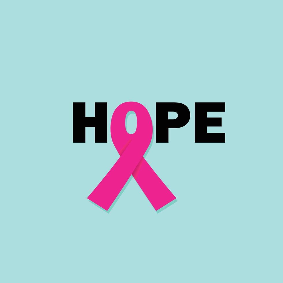 October Breast Cancer Awareness Month Banner With Ribbon and creative lettering background design vector