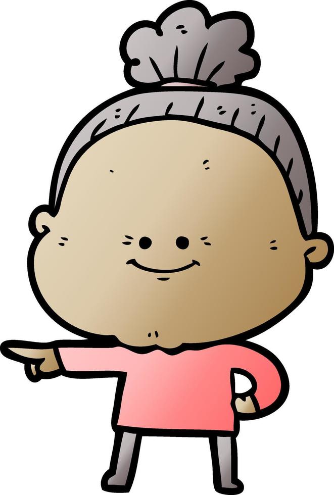 cartoon happy old woman vector