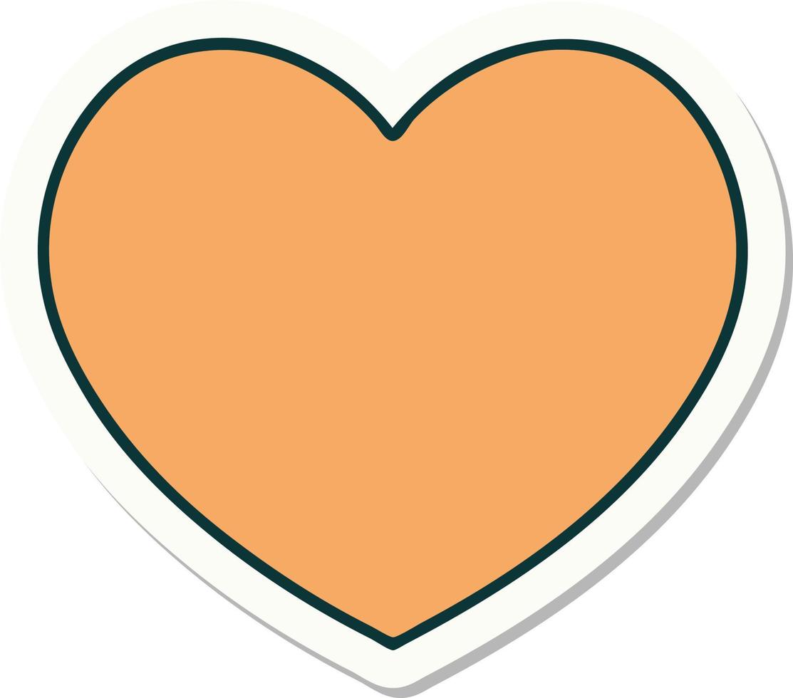 sticker of tattoo in traditional style of a heart vector