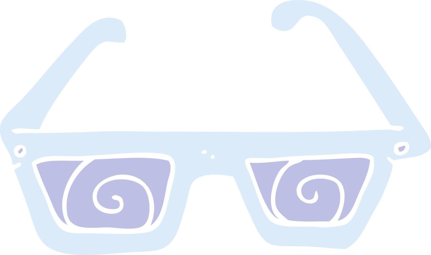flat color illustration of 3D glasses vector