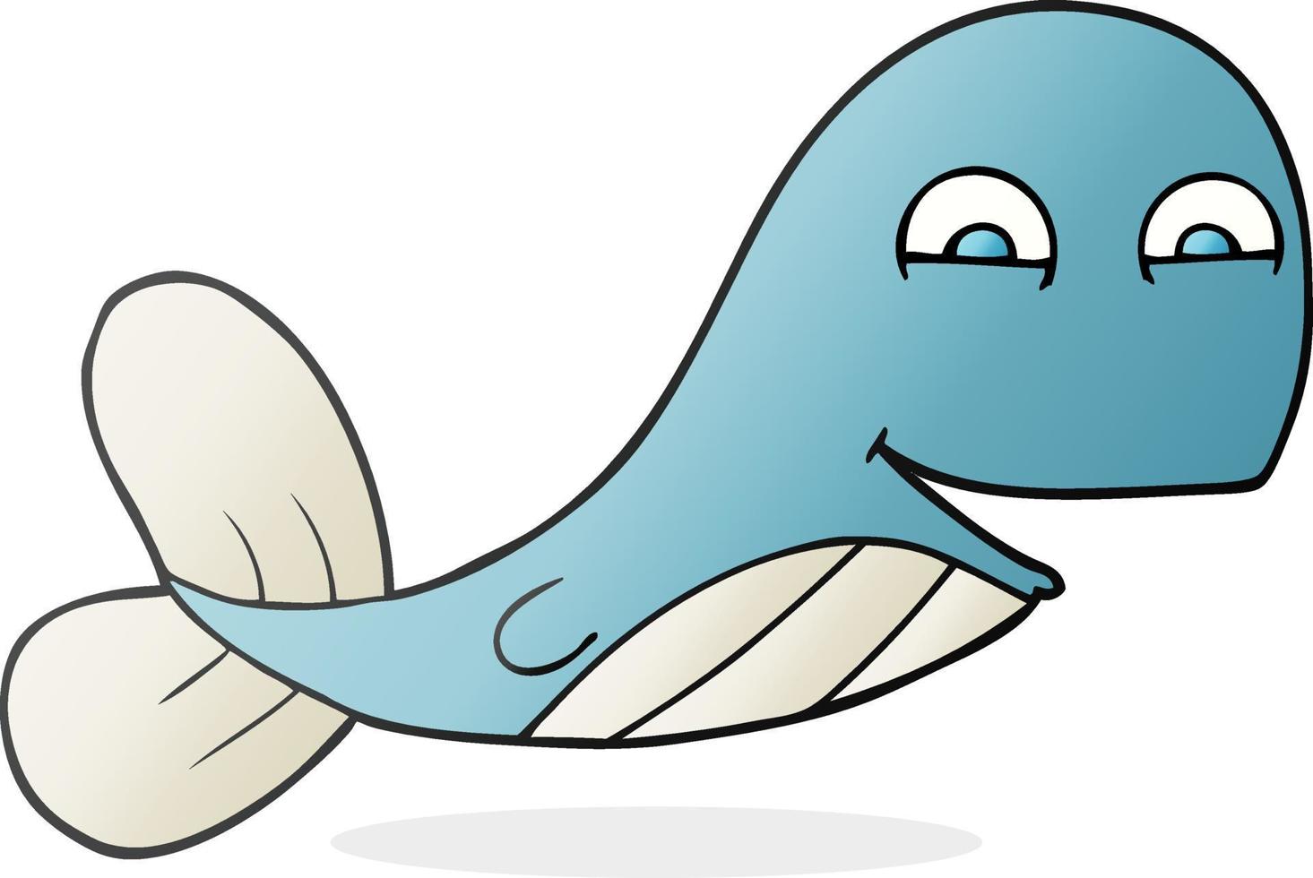 freehand drawn cartoon whale vector