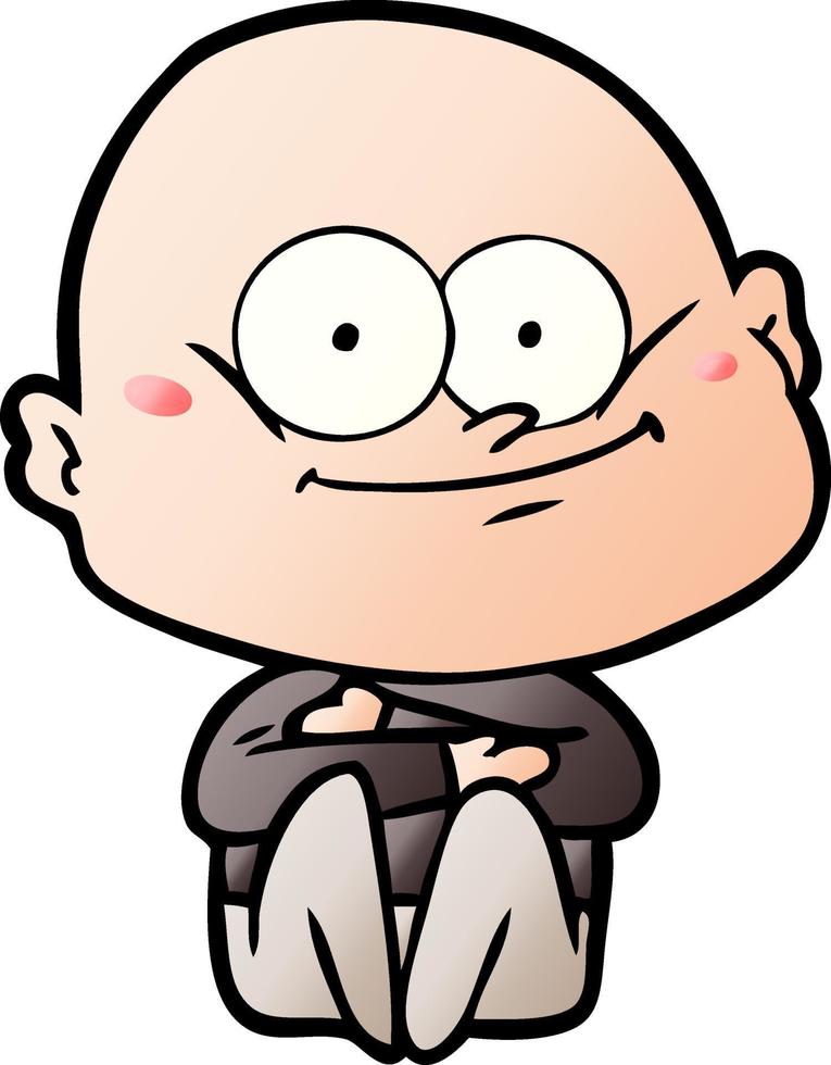 cartoon bald man staring vector