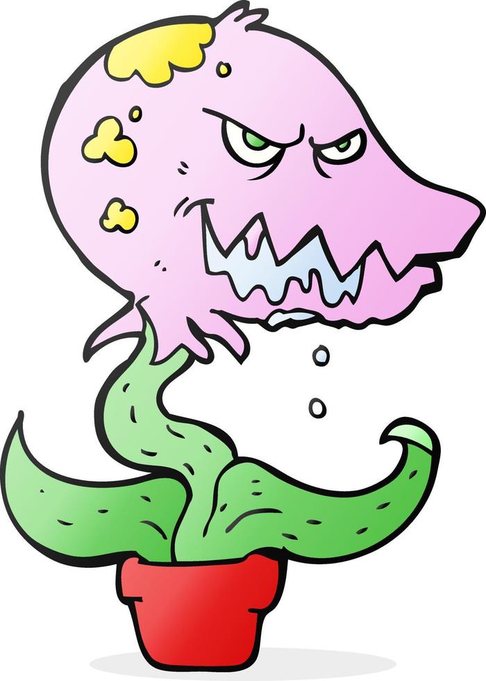 freehand drawn cartoon monster plant vector