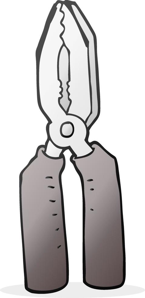 freehand drawn cartoon pliers vector