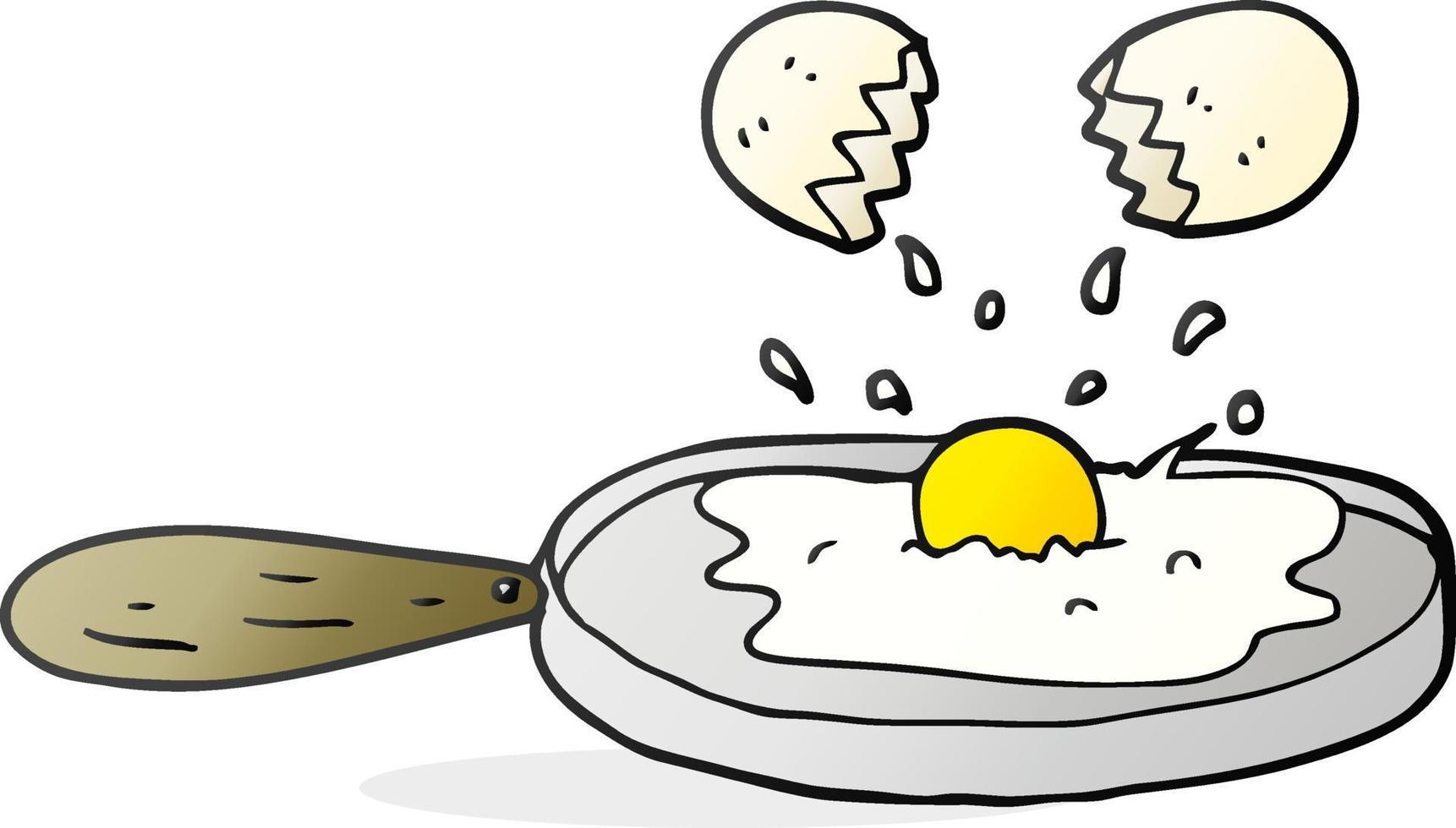 frying freehand drawn cartoon egg vector