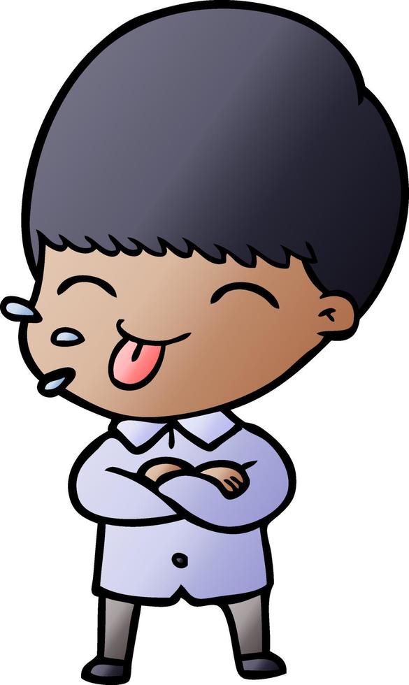 cartoon boy sticking out tongue vector