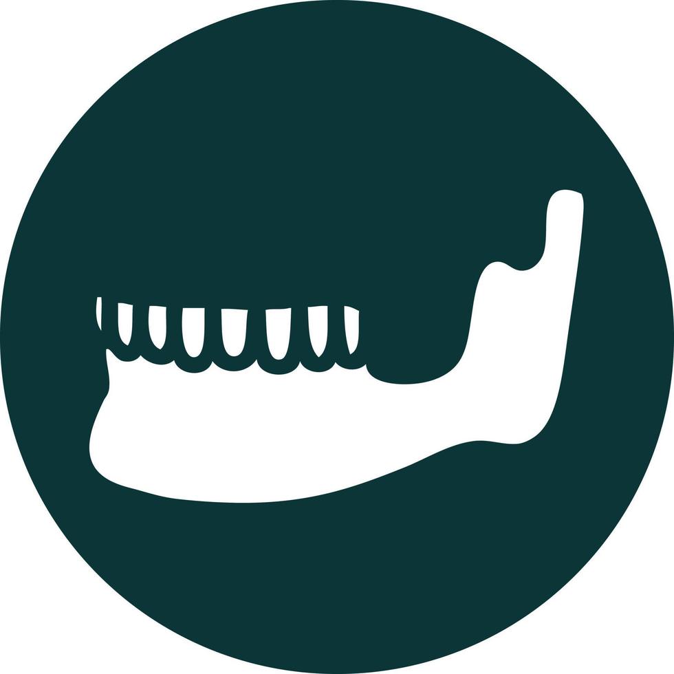 iconic tattoo style image of a skeleton jaw vector