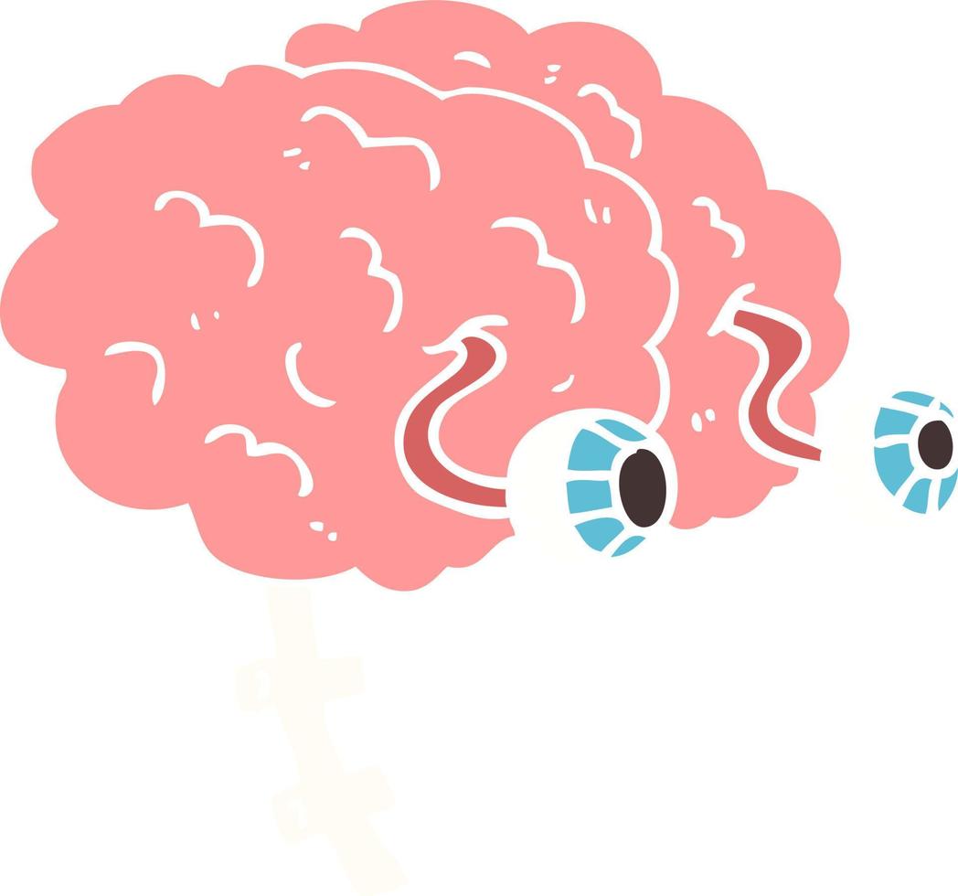 flat color illustration of brain vector