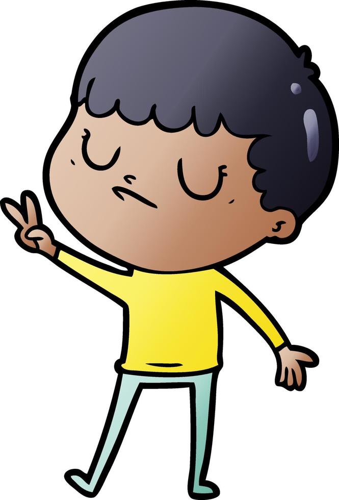 cartoon grumpy boy vector