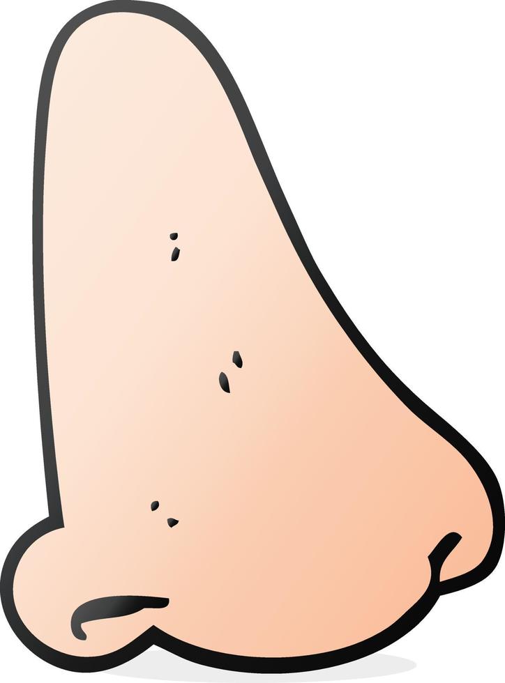 freehand drawn cartoon human nose vector