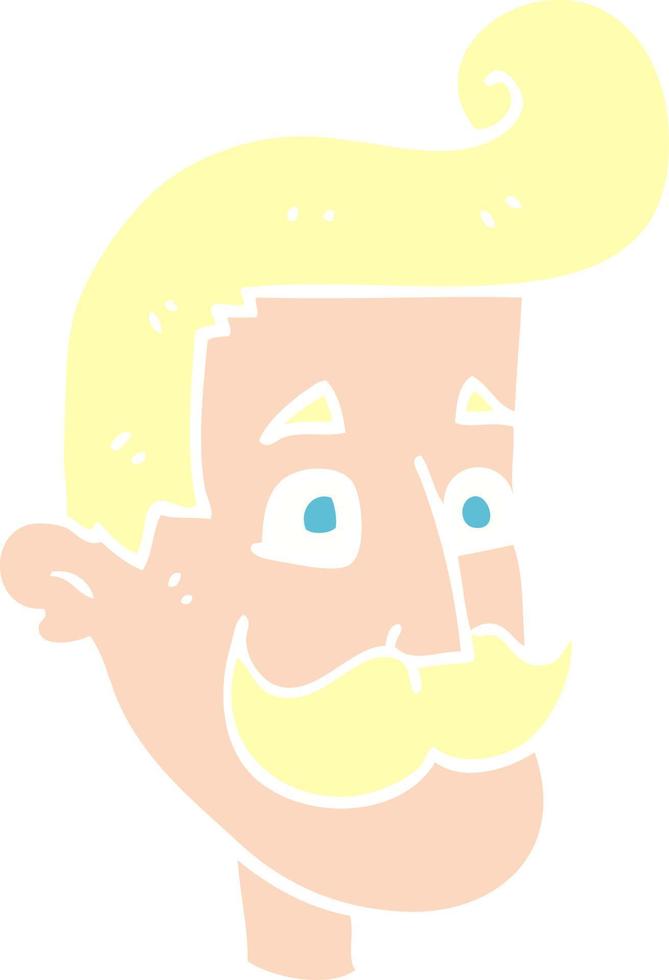 ilustración de color plano de hombre con bigote vector