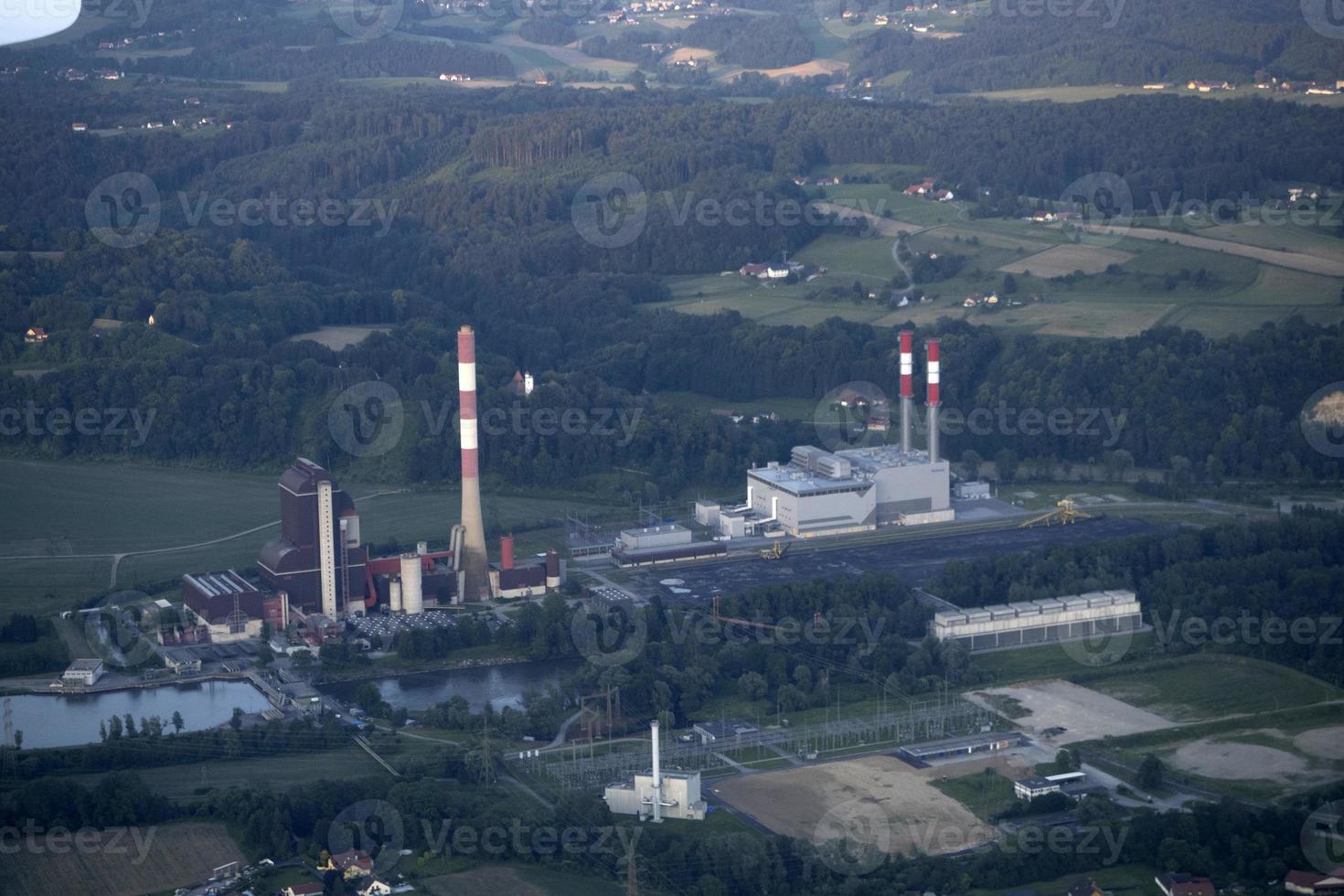 electric plant in austria aerial photo