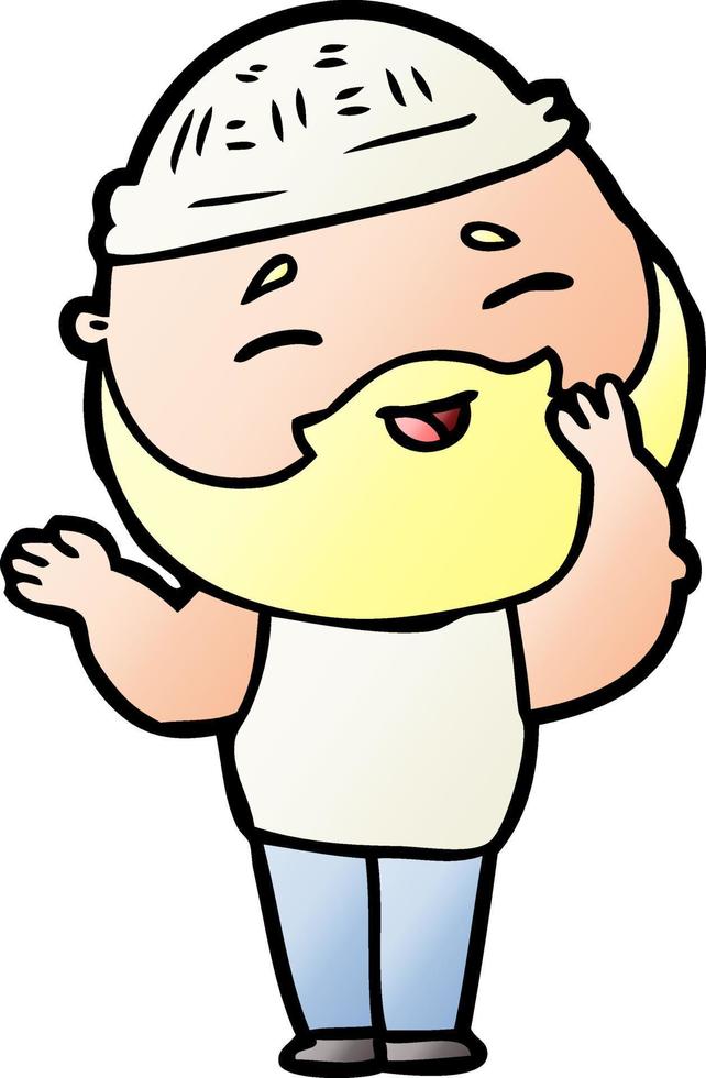 cartoon happy bearded man vector