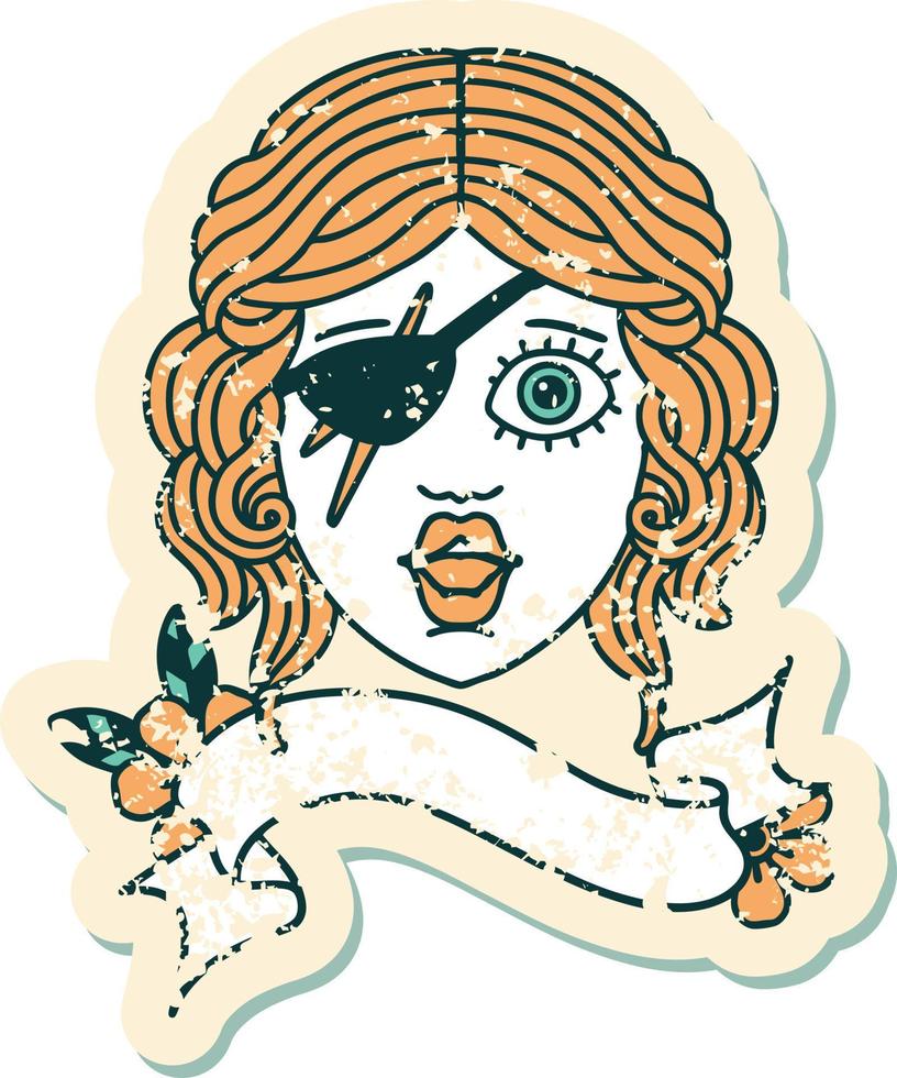 Retro Tattoo Style human rogue character face vector