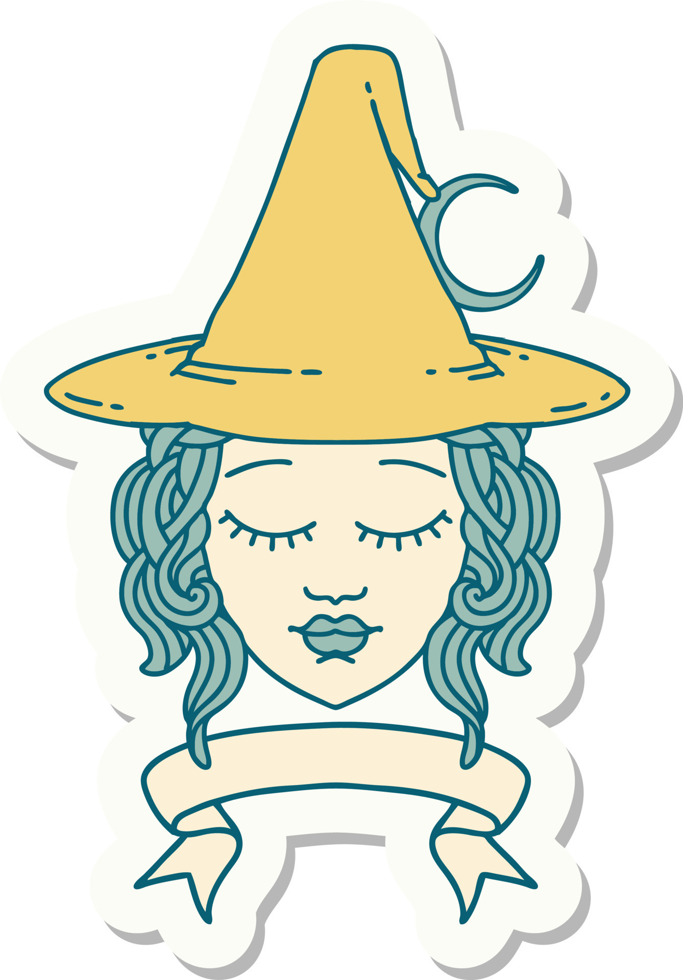 Sticker Of A Human Witch Character With Banner 12037203 Vector Art At sticker-of-a-human-witch-character-with-banner-12037203-vector-art-at
