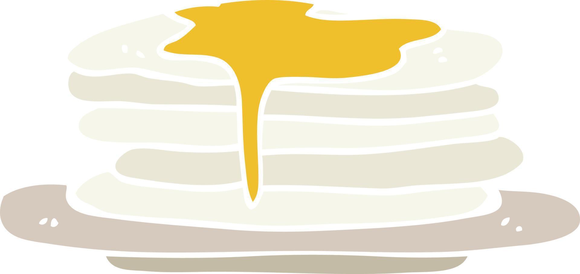 flat color illustration of stack of pancakes vector