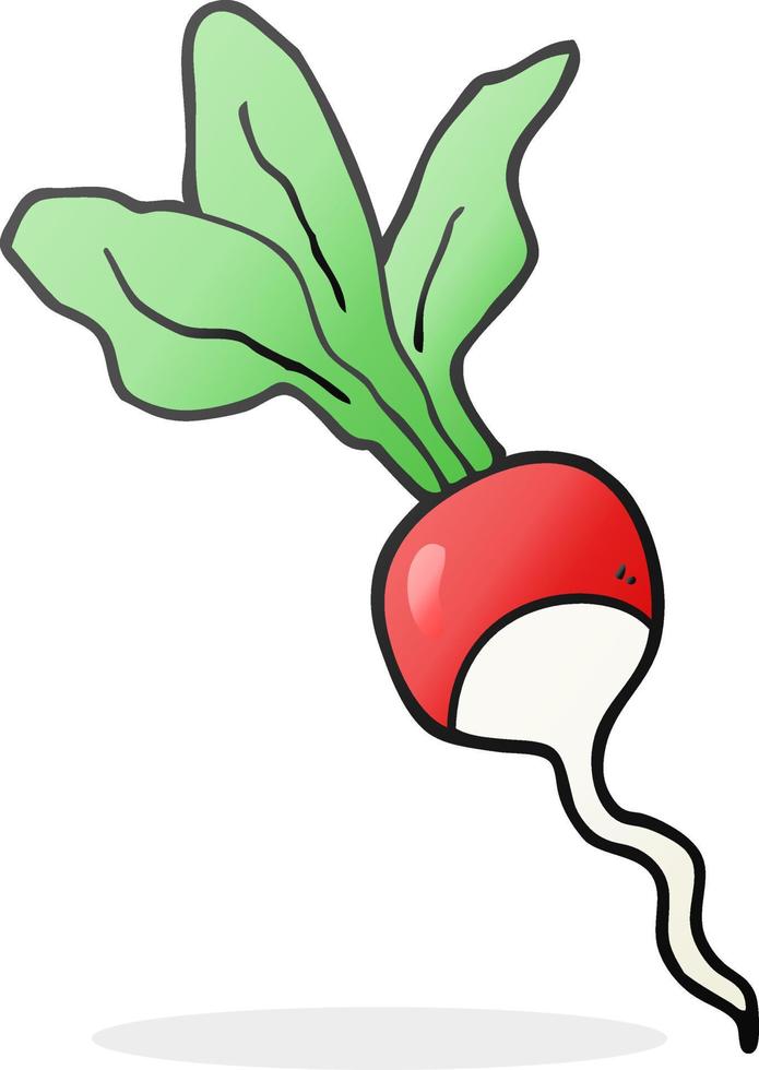 freehand drawn cartoon radish vector