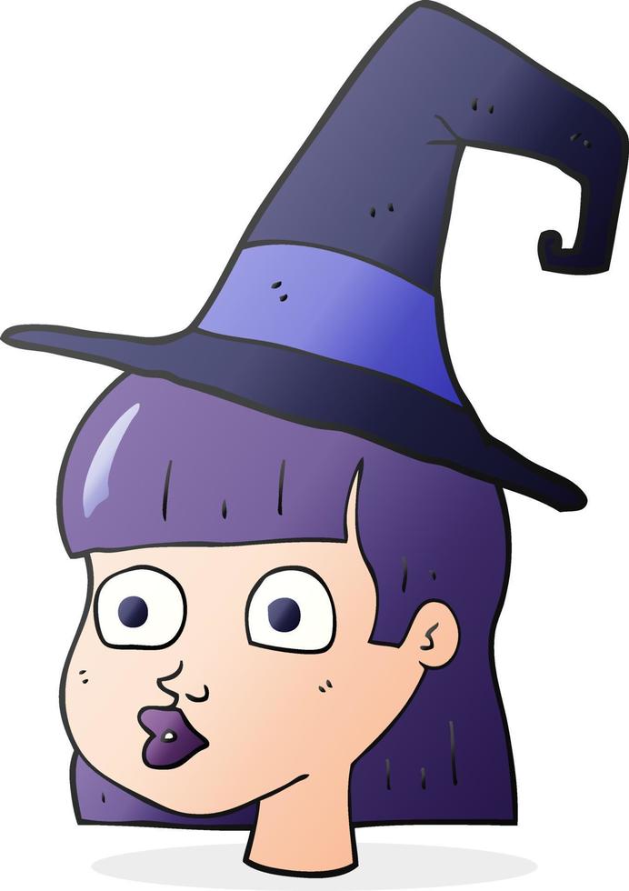 freehand drawn cartoon witch vector