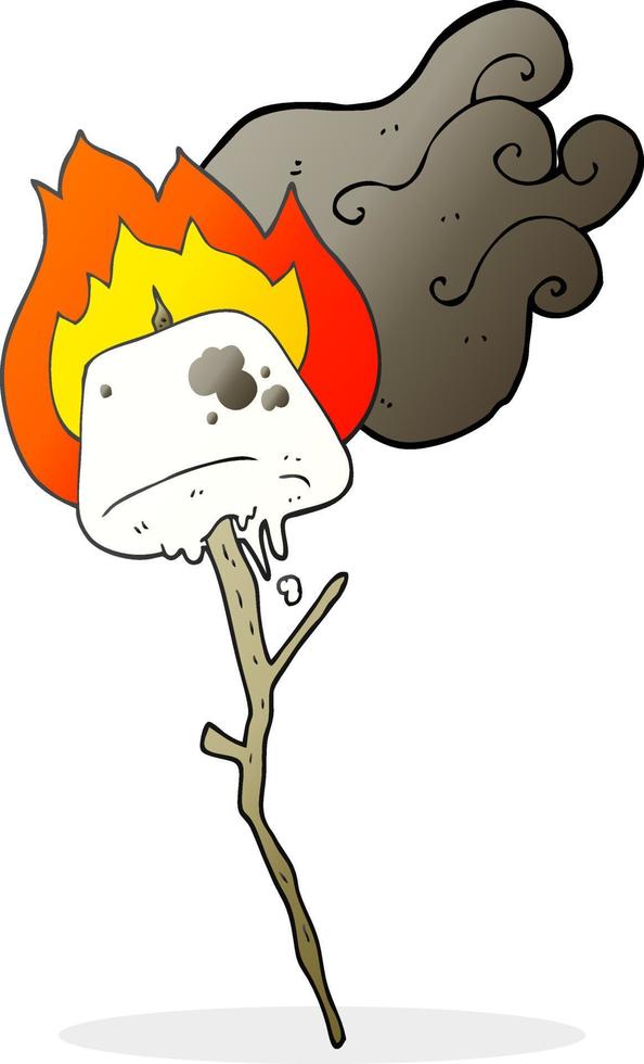freehand drawn cartoon toasted marshmallow vector