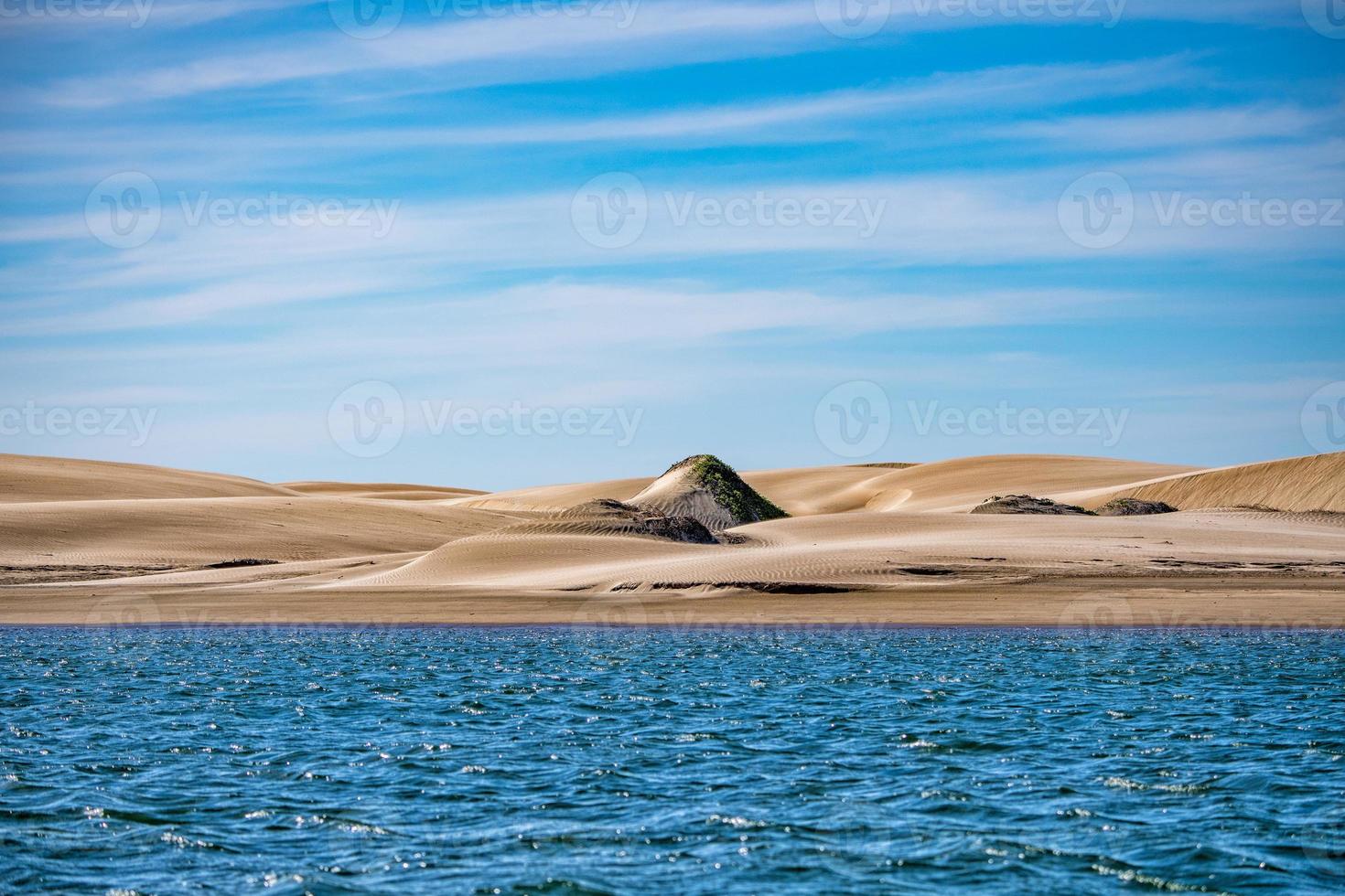 beach sand dunes in california landscape view Magdalena Bay mexico photo