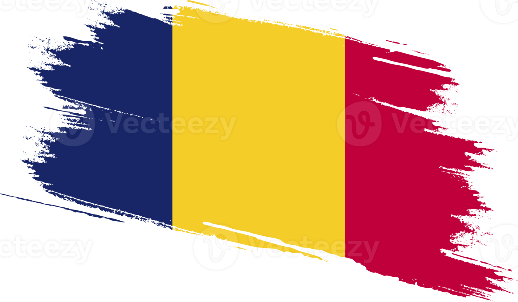 Chad flag with grunge texture png