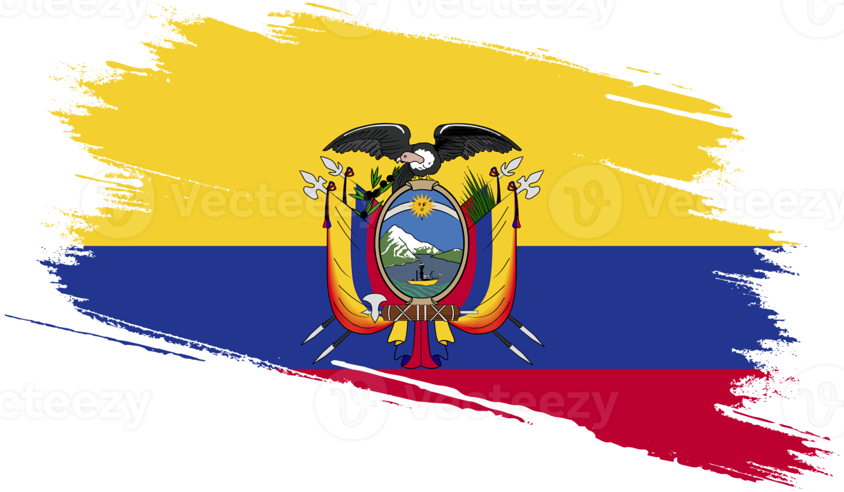 Ecuador flag with grunge texture png