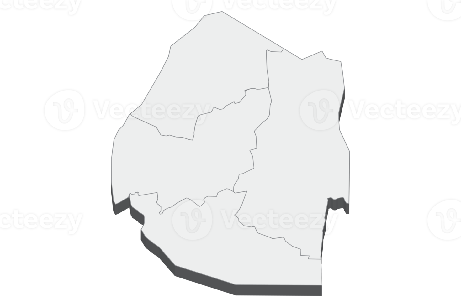 Ilustración de mapa 3d de swazilandia png