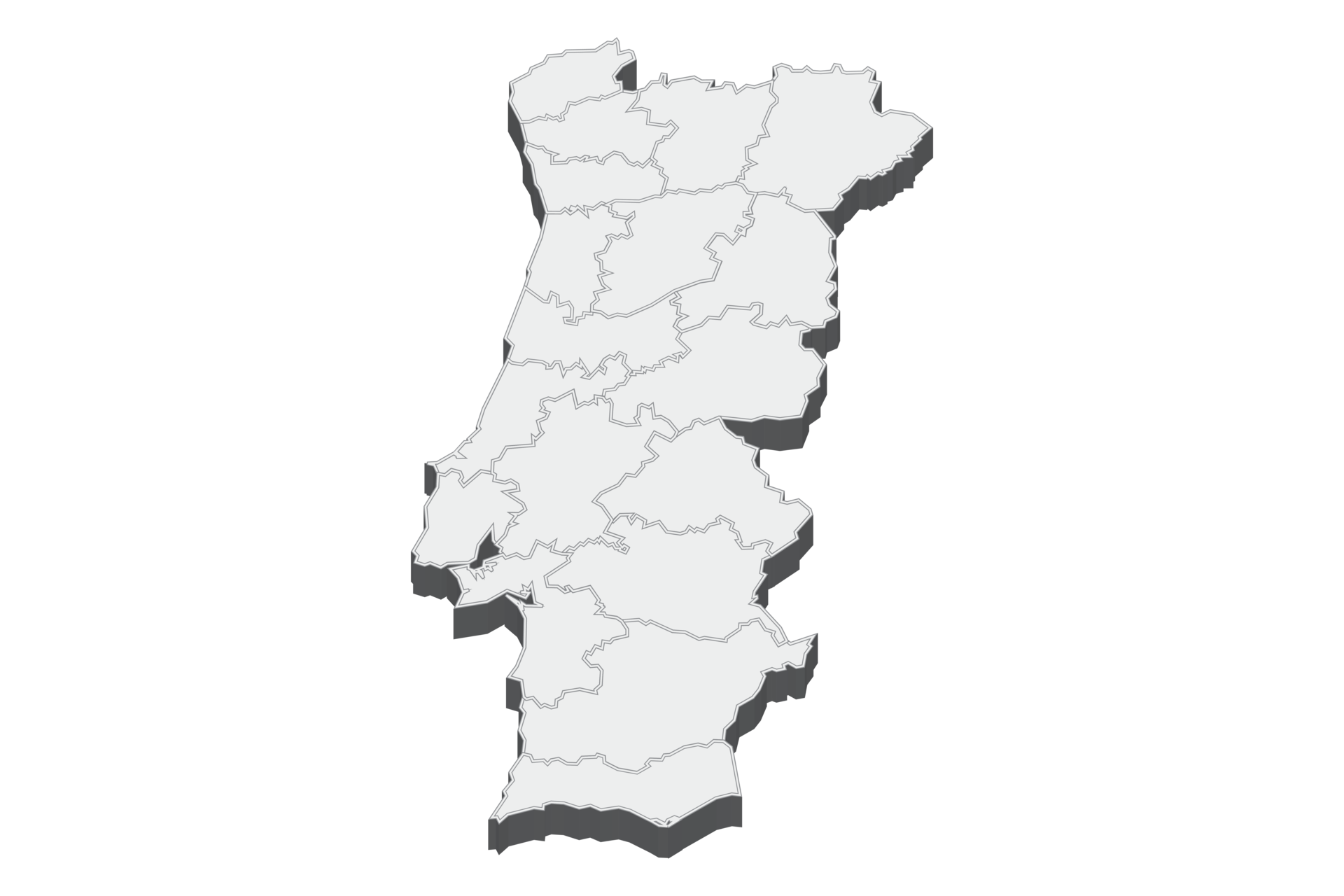 3D map illustration of Portugal 12037448 PNG