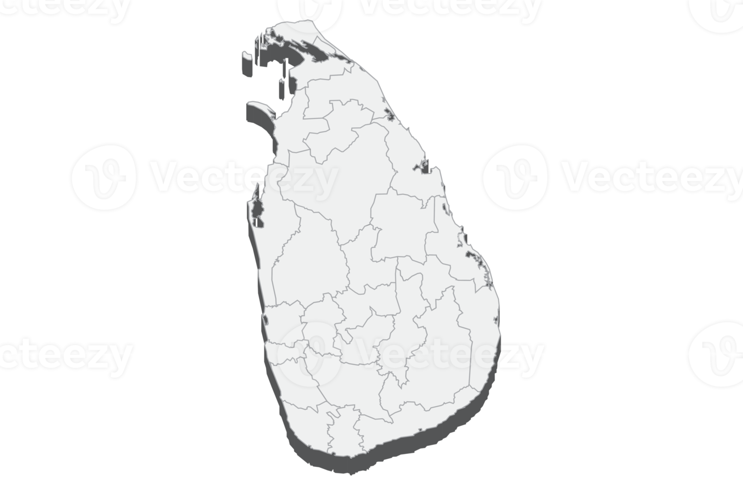 3D-Kartendarstellung von Sri Lanka png