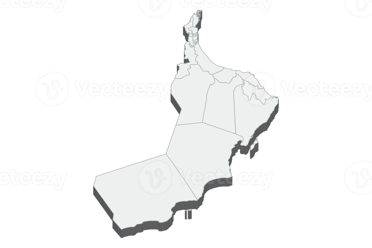 Ilustración de mapa 3D de Omán png