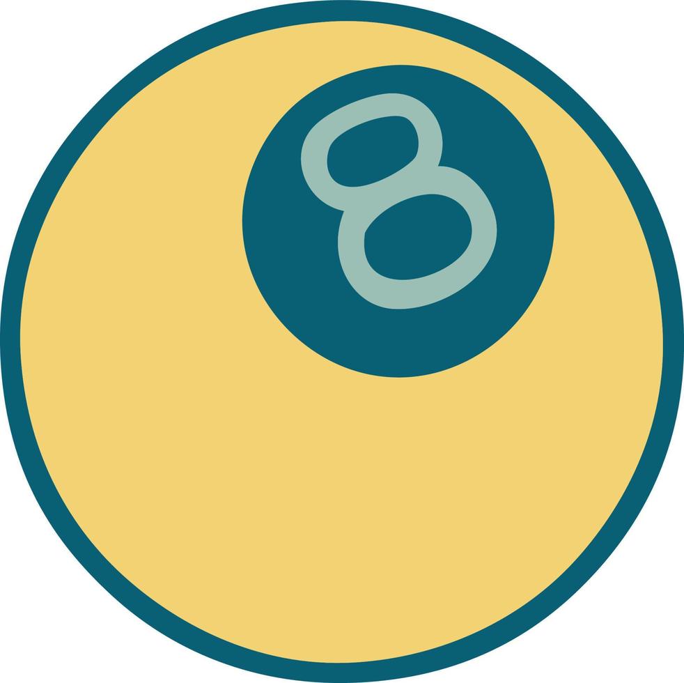 iconic tattoo style image of 8 ball vector