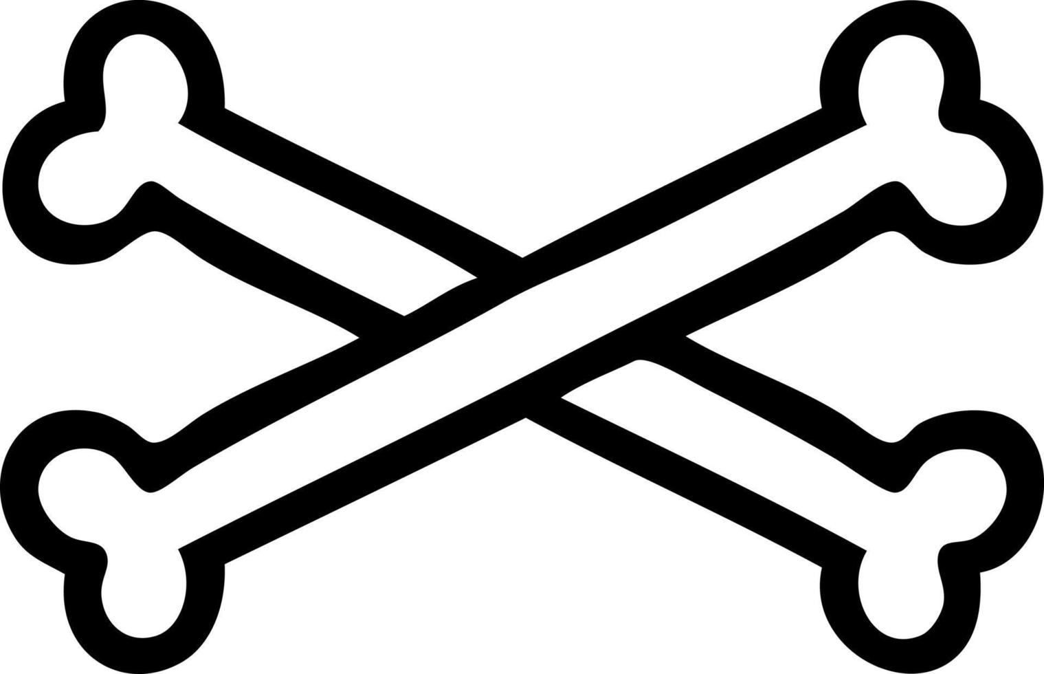 tattoo in black line style of cross bones vector