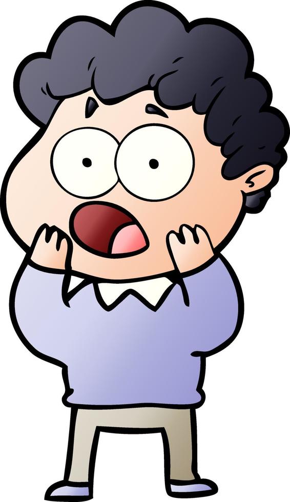 cartoon man gasping in surprise vector